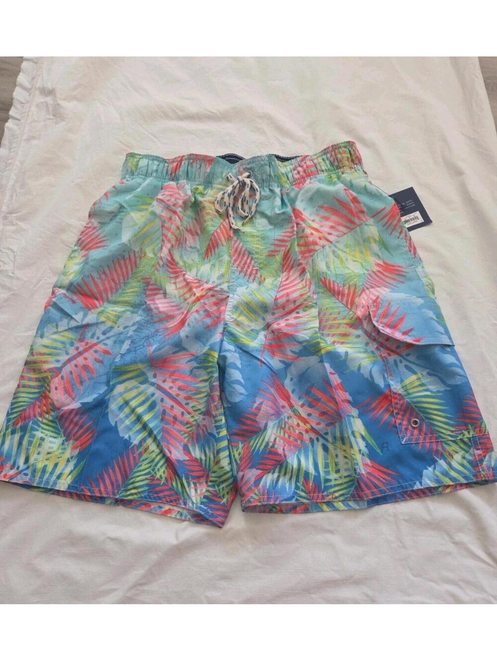 Croft & Barrow Mens Palm branches  M Swim  Multicolor RN#137834